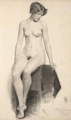 Lot 6 - Henry James Haley (1874-1934) Standing Nude Inscribed and dated May 1900, signed and dated...