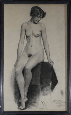 Lot 6 - Henry James Haley (1874-1934) Standing Nude Inscribed and dated May 1900, signed and dated...