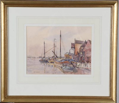 Lot 8 - Fred Lawson (1888-1968) ''Lincoln Port'' Signed and dated 1929, watercolour 18.5cm by 25cm...