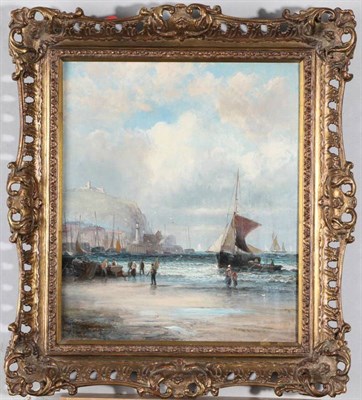 Lot 17 - William Thornley (c.1830-1898)  Unloading the boats, Scarborough Signed, oil on canvas, 34cm by...
