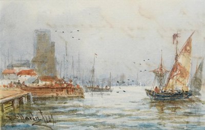 Lot 20 - Thomas Bush Hardy (1842-1897) London Docklands   Signed and dated 1889, inscribed verso,...