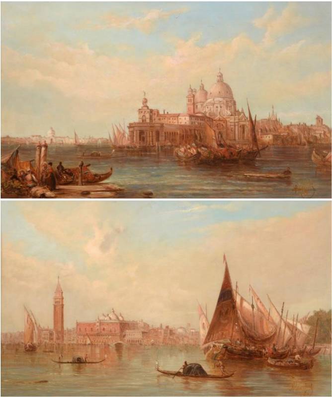 Lot 26 - Alfred Pollentine (1836-1890) ''The Ducal Palace, Venice'' and ''The Dogana'' Both signed and dated