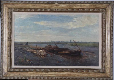 Lot 29 - Paul Joseph Constantin Gabriël (1828-1903) Dutch Fishing on a polder  Signed, oil on canvas,...