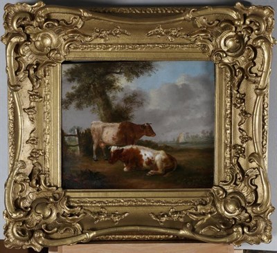 Lot 37 - George Vincent (1796-1831) Cattle at rest in a river landscape Oil on panel, together with a...