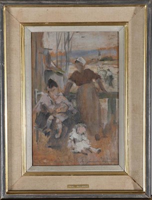 Lot 49 - Paul Louis Delance (1848-1924) French  ''La Famille, Esquisse'' Signed and extensively inscribed in