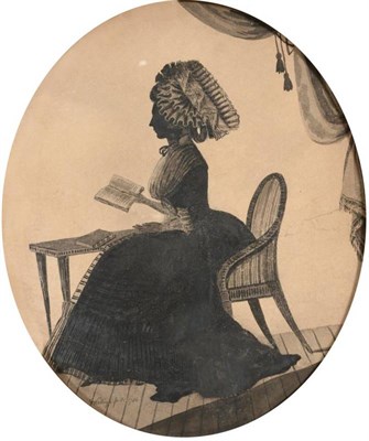 Lot 60 - William Wellings (18th/19th century)  Mrs Stapylton sewing at her desk, seated Mrs Gregory...