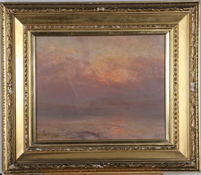 Lot 76 - Gabriel Loppé (1825-1913)  French Sunset Signed and inscribed to Loie Fuller. oil on board, 28.5cm