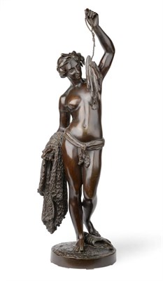 Lot 256 - Jean Jacques Pradier (Swiss, 1790-1852): La Pêche, a bronze figure of a girl holding fish...