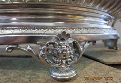 Lot 90 - A German Electroplated Twin Handled Centrepiece Bowl, mark of WMF, circa 1900, with fluted...