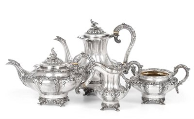 Lot 92 - A William IV Silver Four Piece Tea and Coffee Service, Hayne & Cater, London 1837, squat...