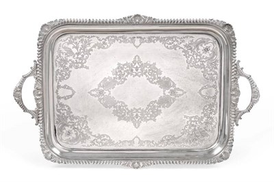 Lot 99 - A Large Edwardian Silver Twin Handled Tray, Atkin Brothers, Sheffield 1905, rectangular with...