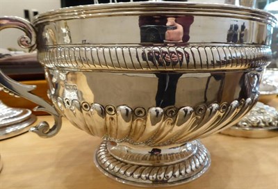 Lot 106 - A George V Silver Twin Handled Punch Bowl, Goldsmiths & Silversmiths, London 1911, part...