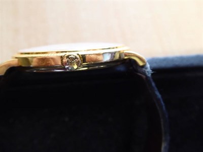 Lot 123 - An 18ct Gold Automatic Wristwatch, signed Patek Philippe, model: Calatrava, ref: 5120J-001,...