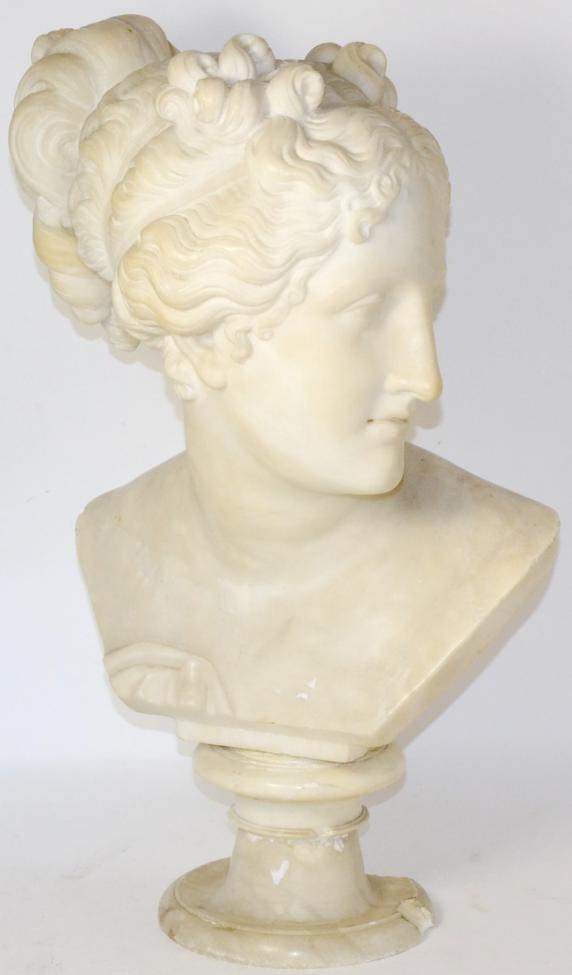 Lot 268 - After Antonio Canova (Italian, 1757-1822); A White Marble Bust of the Venus Italica, on a...