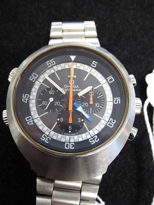 Lot 141 - A Stainless Steel Chronograph Wristwatch, signed Omega, model: Flightmaster, ref: 145.036, 1972...