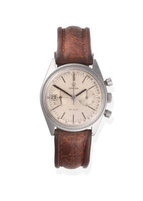 Lot 295 - A Rare Stainless Steel Calendar Chronograph Wristwatch, signed Omega, model: De Ville, ref:...