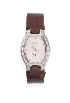 Lot 320 - A Lady's Stainless Steel Diamond Set Wristwatch, signed Ebel, model: Beluga, circa 2005, quartz...