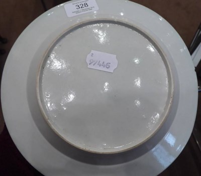 Lot 328 - An Early Worcester Porcelain Plate, circa 1752, en suite to the previous lot, 25cm diameter See...