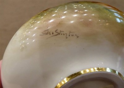 Lot 345 - A Royal Worcester Porcelain Vase, painted by James Stinton, 1925, of squat ovoid form with tapering