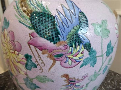 Lot 361 - A Chinese Porcelain Baluster Jar and Cover, 19th century, painted in famille rose enamels with...