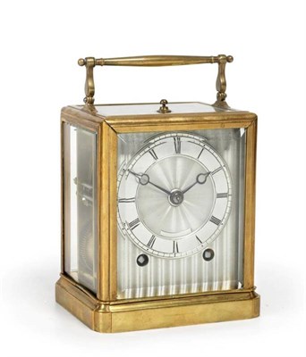 Lot 422 - A Brass Striking and Repeating Carriage Clock, attributed to Paul Garnier, retailed by Silvani...