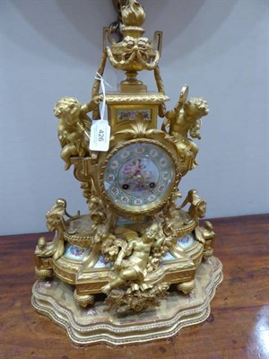 Lot 426 - An Ormolu Striking Mantel Clock, retailed by Howell & James, Paris, circa 1890, surmounted by...