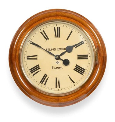 Lot 433 - A Mahogany Wall Timepiece, signed Nelson Emmott, Earby, circa 1900, case with side and bottom...