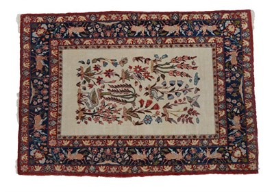 Lot 448 - Isfahan Najafabad Rug Central Iran, circa 1960 The cream field with a one way design of...