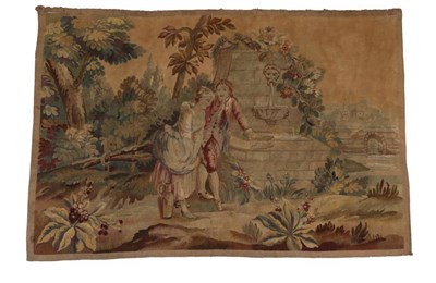 Lot 451 - Flemish or Aubusson Tapestry, late 18th/early 19th century Woven in wool, depicting a lady and...