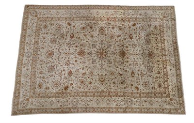 Lot 455 - Kashan Carpet Central Iran, circa 1940 The cream field of scrolling vines and palmettes enclosed by