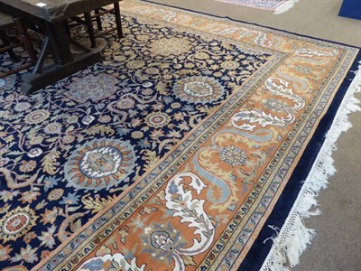 Lot 456 - Indo-Persian Carpet of Ziegler Design, late 20th century The deep indigo field with an allover...
