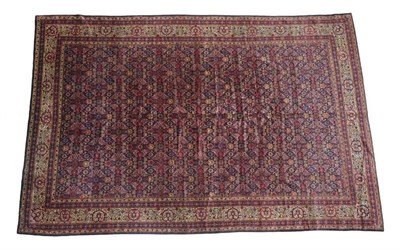 Lot 459 - Feraghan Design Carpet, circa 1930 The indigo Herati field enclosed by mint green borders of...