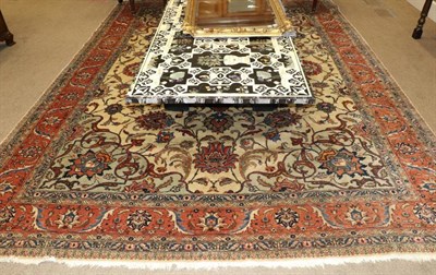Lot 467 - Tabriz Carpet Iranian Azerbaijan, circa 1930 The ivory field of large palmettes and scrolling vines