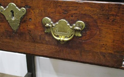 Lot 482 - A Joined Oak Dresser, 2nd quarter 18th century, the three plank top with moulded edge above...