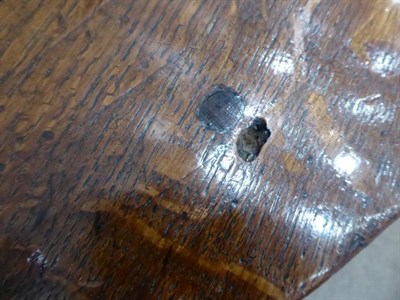 Lot 487 - A Late 17th Century Oak Dropleaf Table, with hinged leaf to form an oval, above a single drawer and