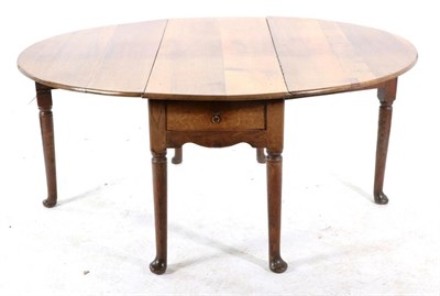 Lot 503 - A George III Oak Six-Seater Gateleg Dining Table, 3rd quarter 18th century, with two frieze...