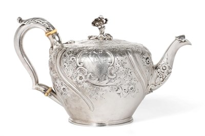 Lot 538 - A George IV Silver Teapot, Paul Storr, London 1829, of inverted baluster shape, with foliate capped