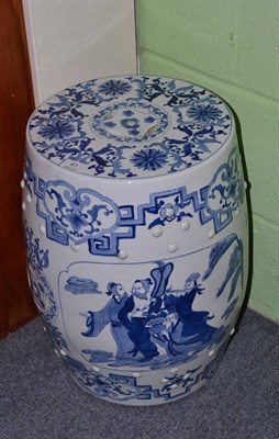 Lot 41 - A 20th century Chinese blue and white garden seat, 49cm high