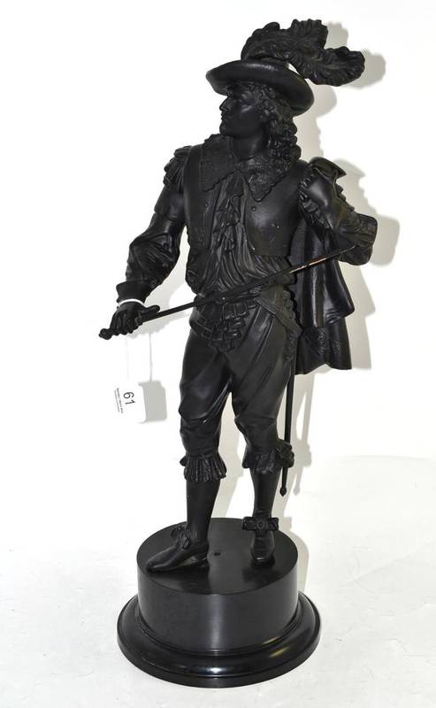 Lot 61 - A French spelter figure of a cavalier
