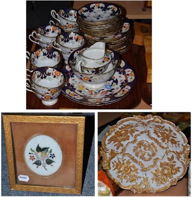 Lot 88 - A gilded Meissen bowl, a Foley china tea set and a framed plaque