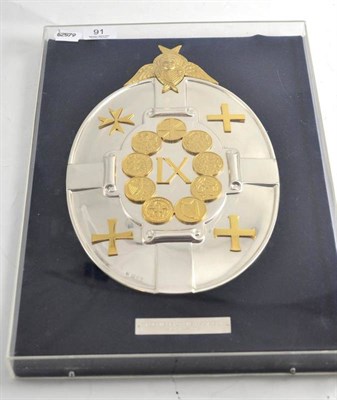Lot 91 - A silver model of the Insignia of Europe, London 1973, Limited Edition No 231/900, framed, size...