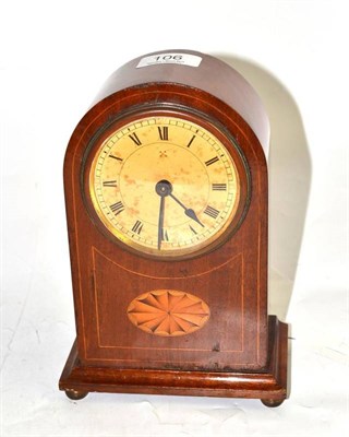 Lot 106 - An inlaid mantel timepiece