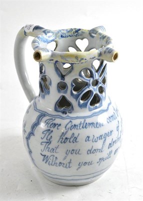 Lot 108 - A late 18th century puzzle jug (restored)