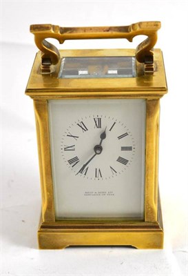 Lot 118 - A brass carriage timepiece signed Reid & Sons Ltd, Newcastle on Tyne