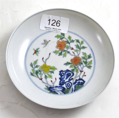 Lot 126 - A Chinese doucai style saucer dish