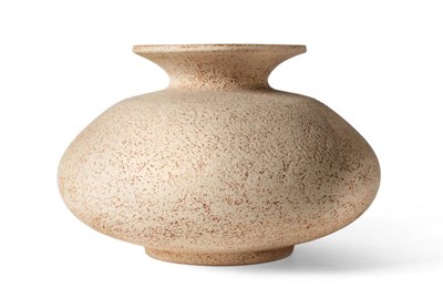 Lot 604 - Waistel Cooper (Scottish, 1921-2003): A Stoneware Vase, with flared rim, textured surface, ash...