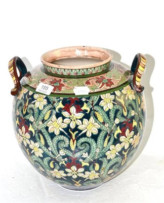Lot 155 - A Royal Bonn pottery large two handled globular vase