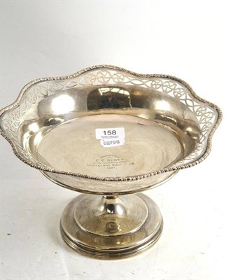 Lot 158 - A silver presentation pedestal bowl