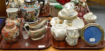 Lot 167 - A Royal Crown Derby dish, a silver mounted picture frame, Tuscan china tea set, Oriental jar,...