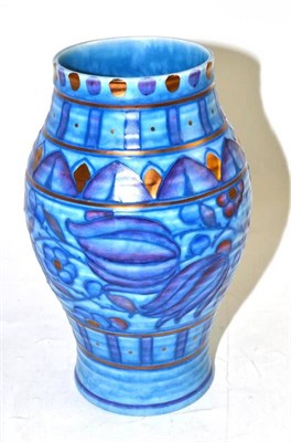 Lot 176 - A Charlotte Rhead blue ground baluster vase